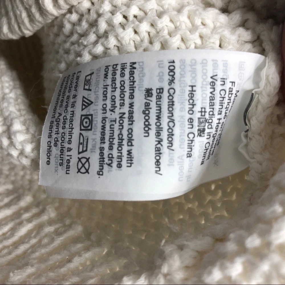 Madewell Arden V-Neck Crop Pullover Sweater Oversized